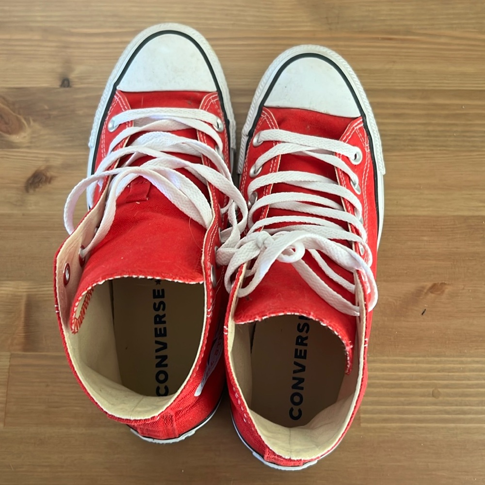 Women’s Converse red high top sneakers